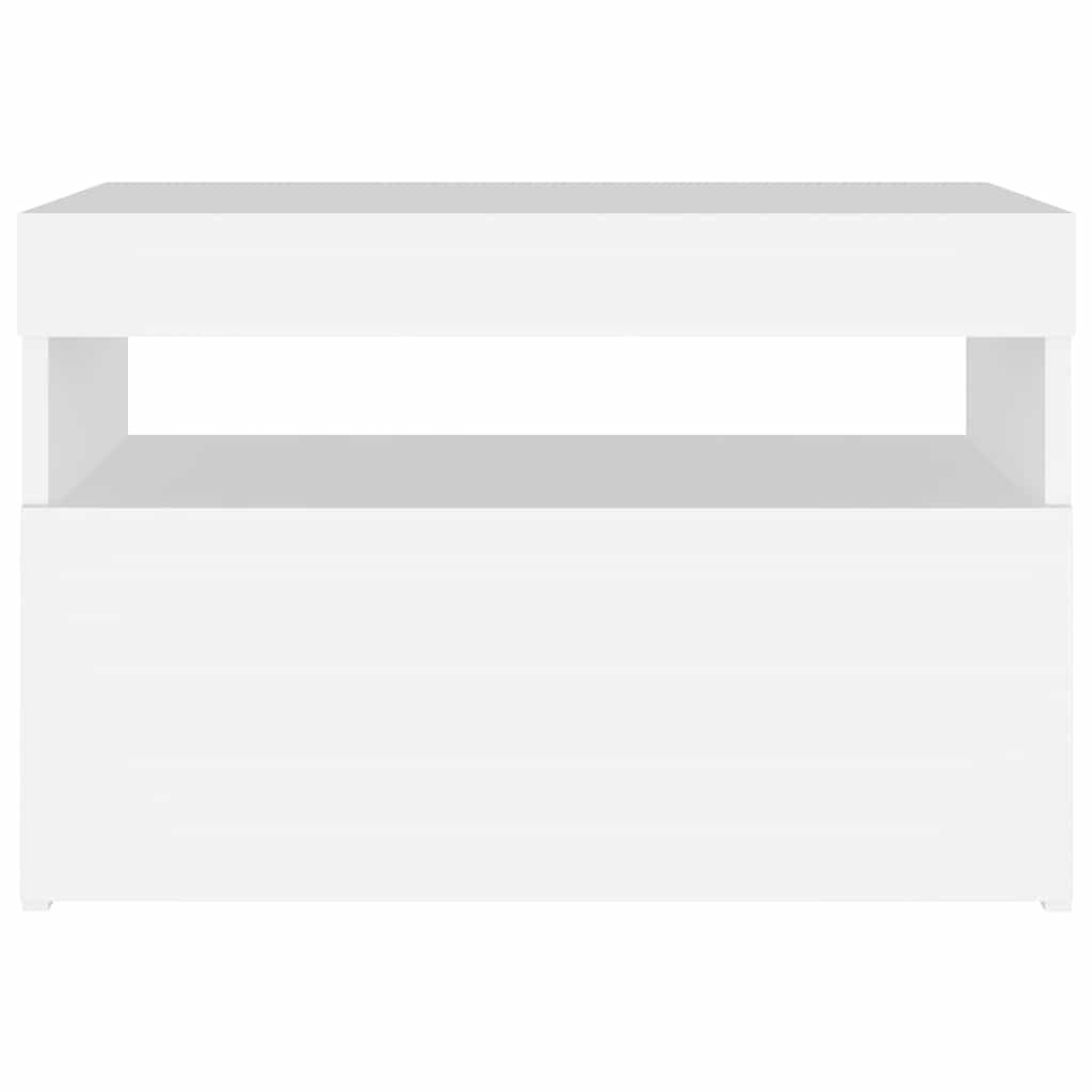 Móvel de TV com luzes LED 90x39x30 cm branco brilhante