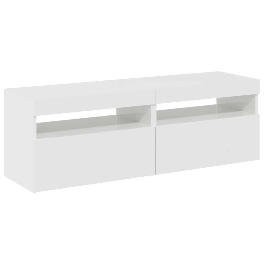 Móveis de TV com luzes LED 2 pcs 60x35x40 cm branco