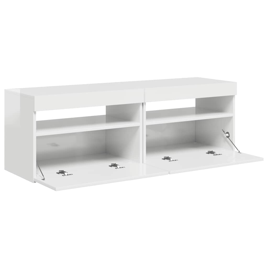 Móveis de TV com luzes LED 2 pcs 60x35x40 cm branco