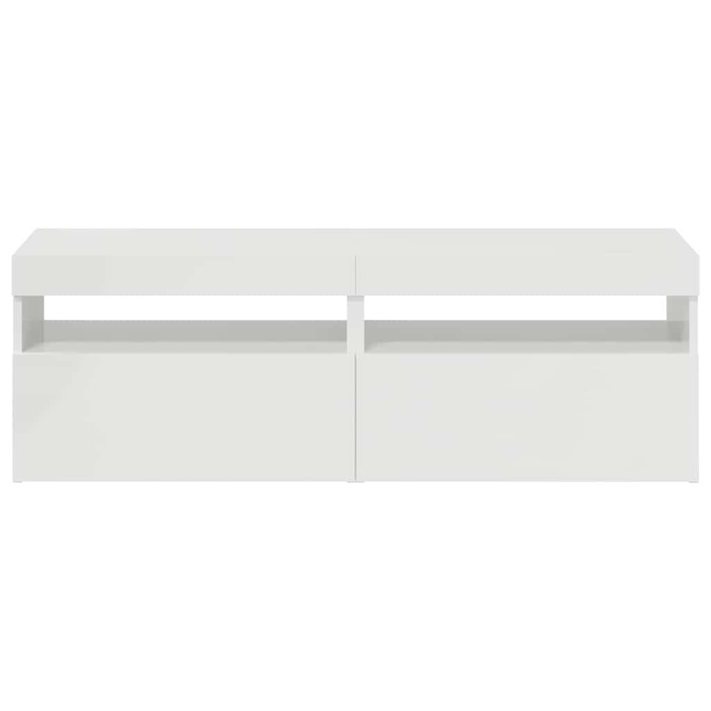 Móveis de TV com luzes LED 2 pcs 60x35x40 cm branco