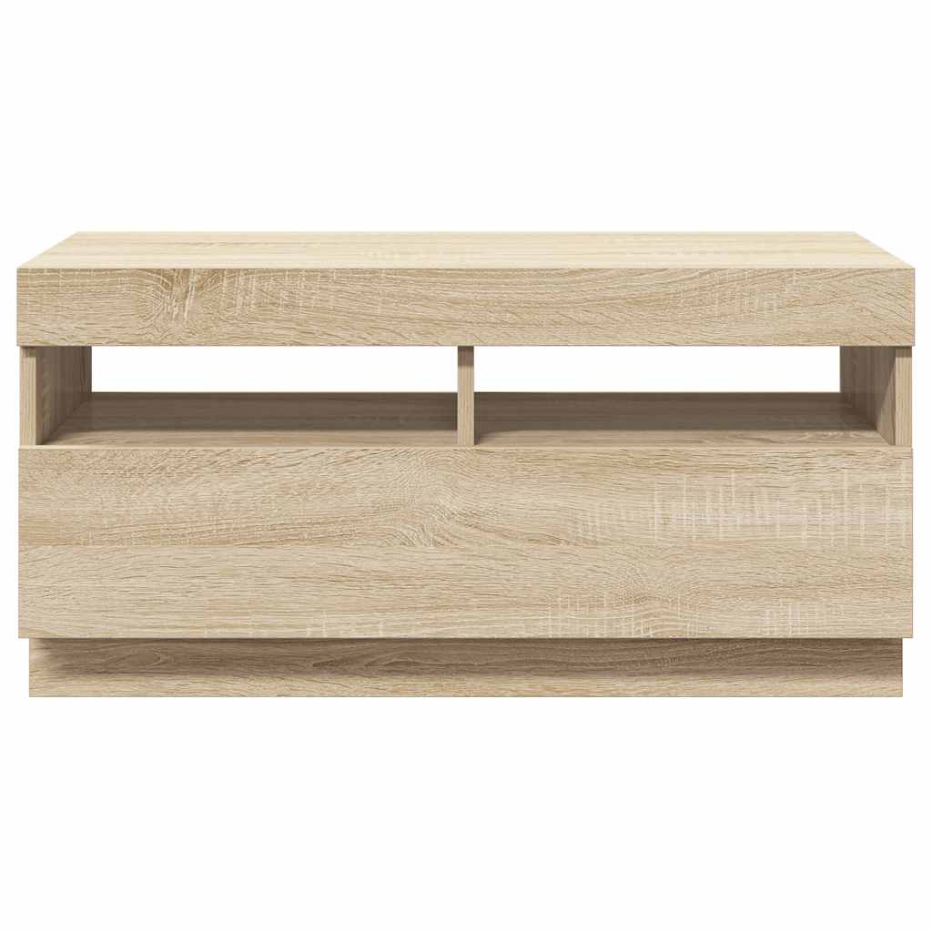 Móvel de TV com luzes LED 120x30x36 cm branco