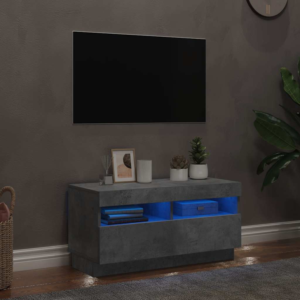 Móvel de TV com luzes LED 120x30x36 cm branco