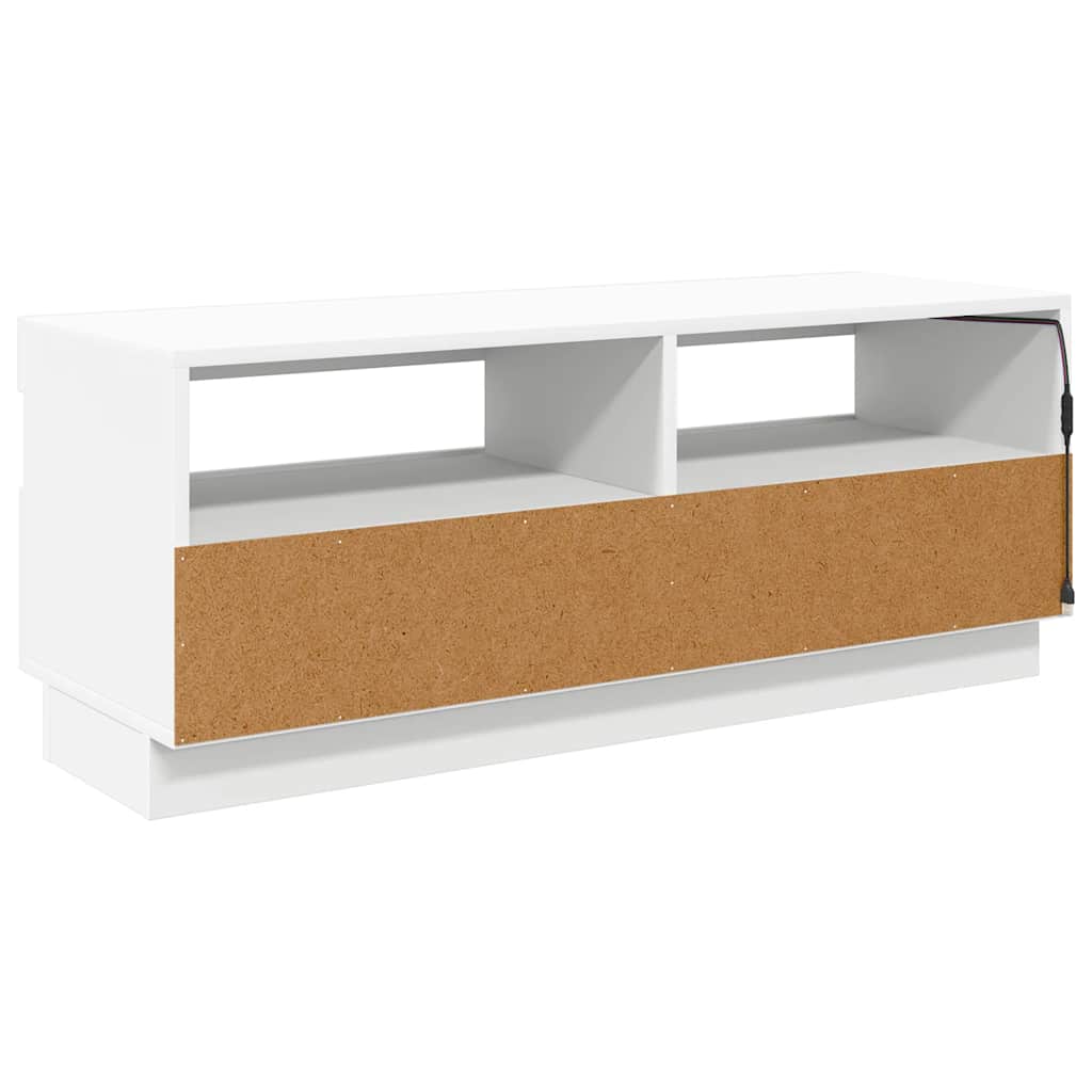 Móvel de TV com luzes LED 120x30x36 cm branco