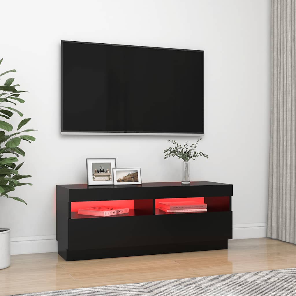 Móvel de TV com luzes LED 120x30x36 cm branco
