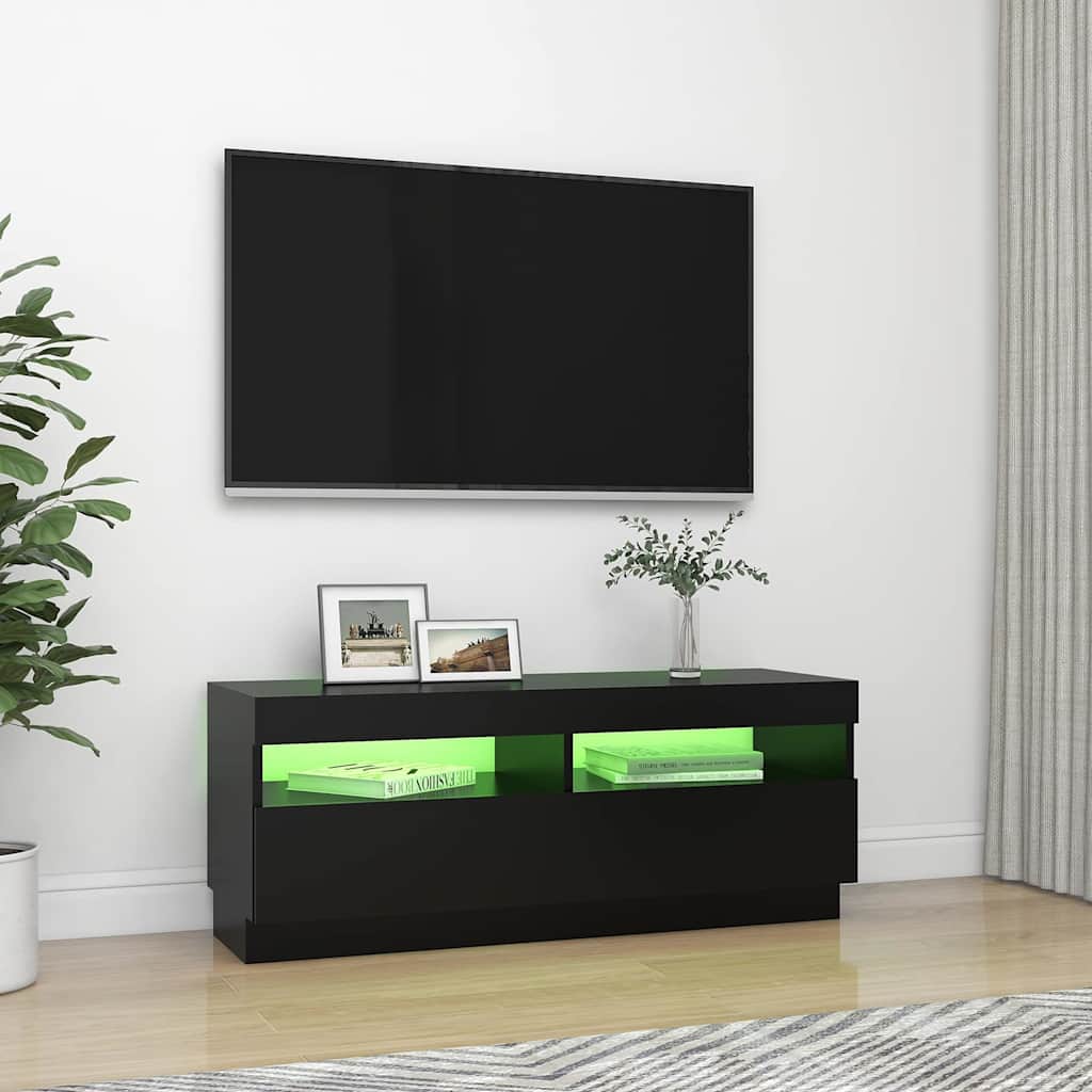 Móvel de TV com luzes LED 120x30x36 cm branco