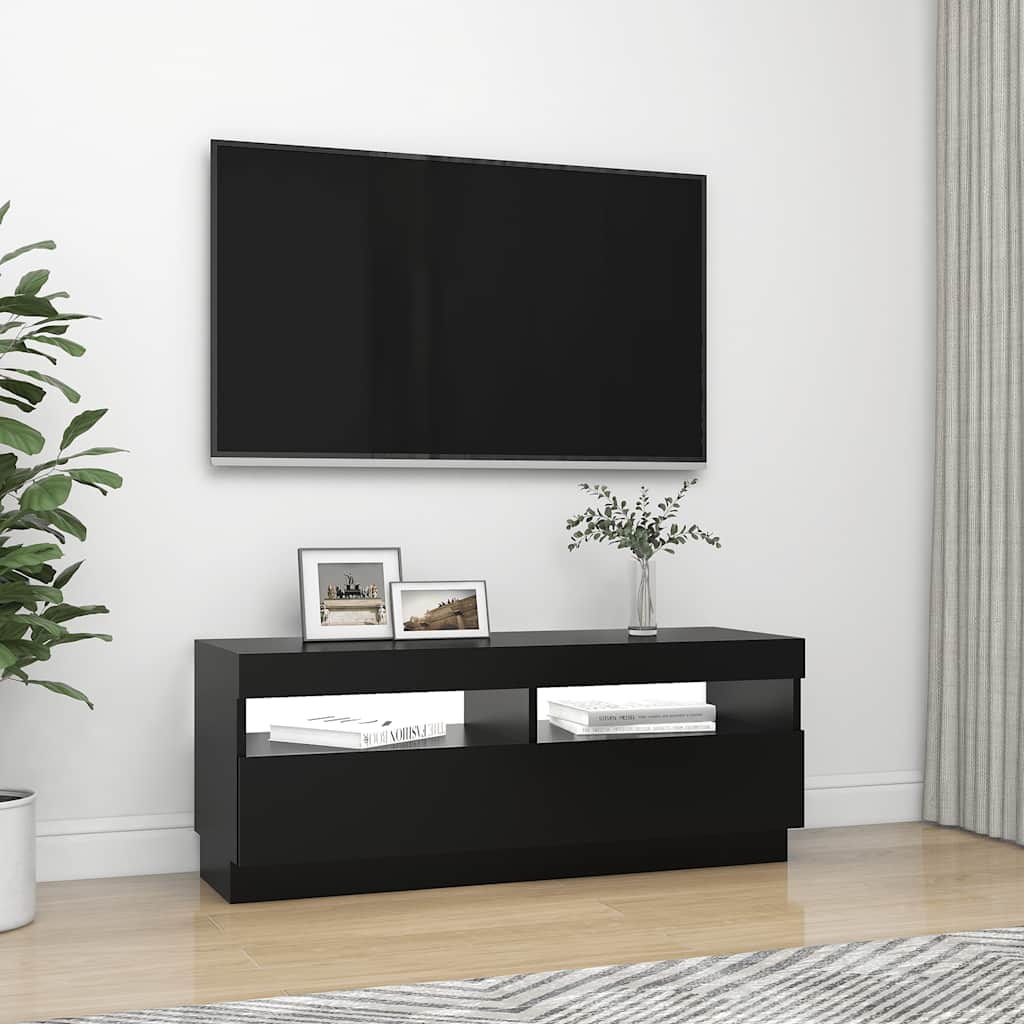 Móvel de TV com luzes LED 120x30x36 cm branco