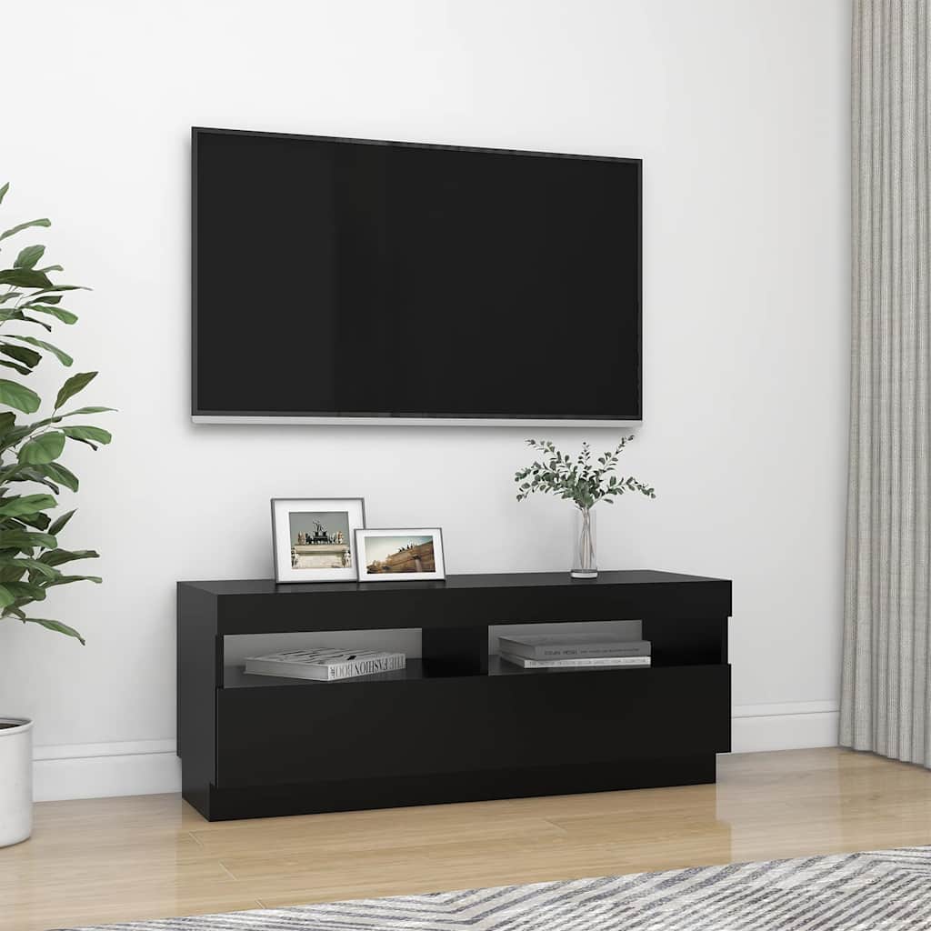 Móvel de TV com luzes LED 120x30x36 cm branco