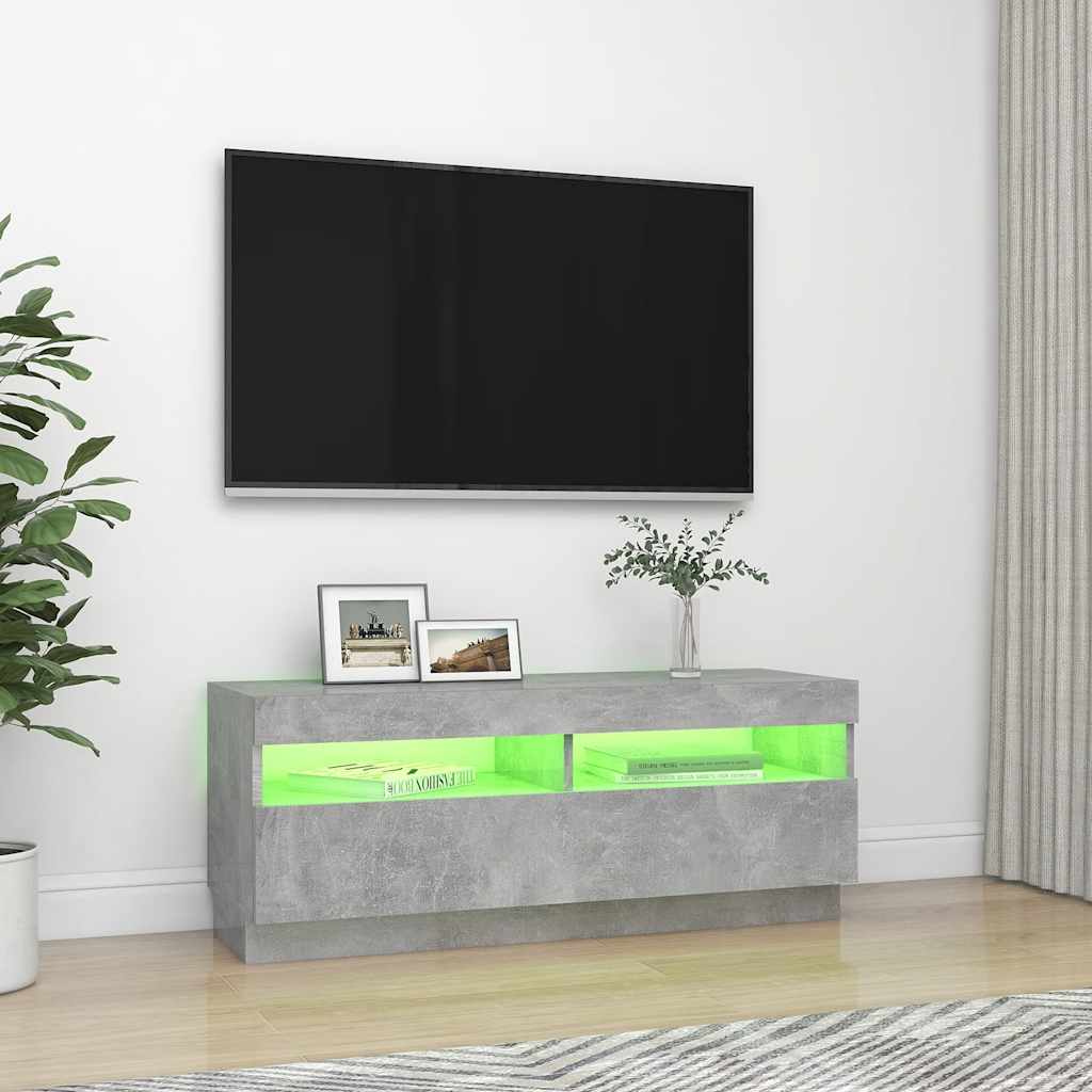 Móvel de TV com luzes LED 120x30x36 cm branco