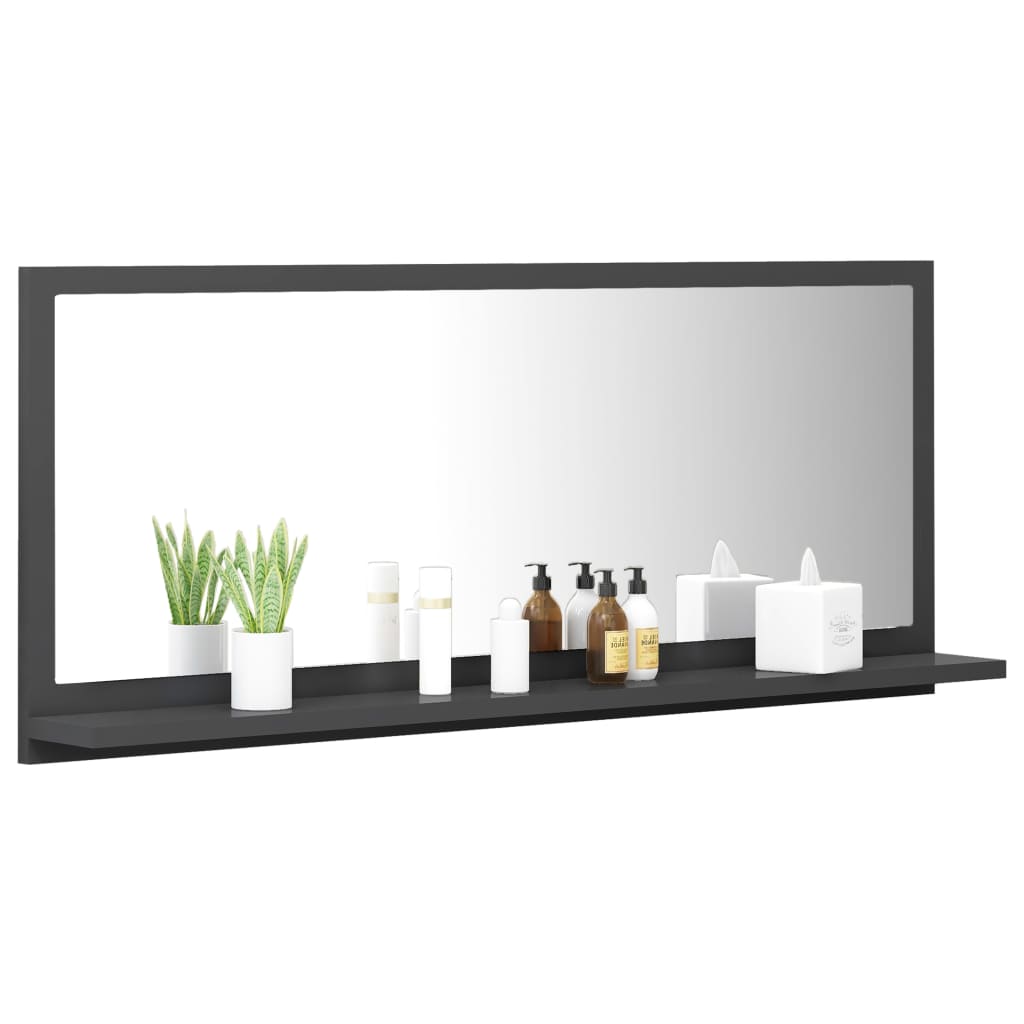 Espelho de casa de banho 90x10,5x37 cm contraplacado branco