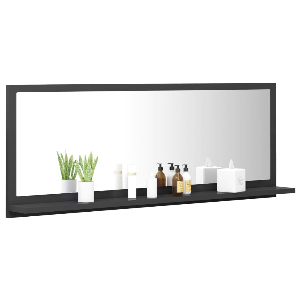 Espelho de casa de banho 90x10,5x37 cm contraplacado branco