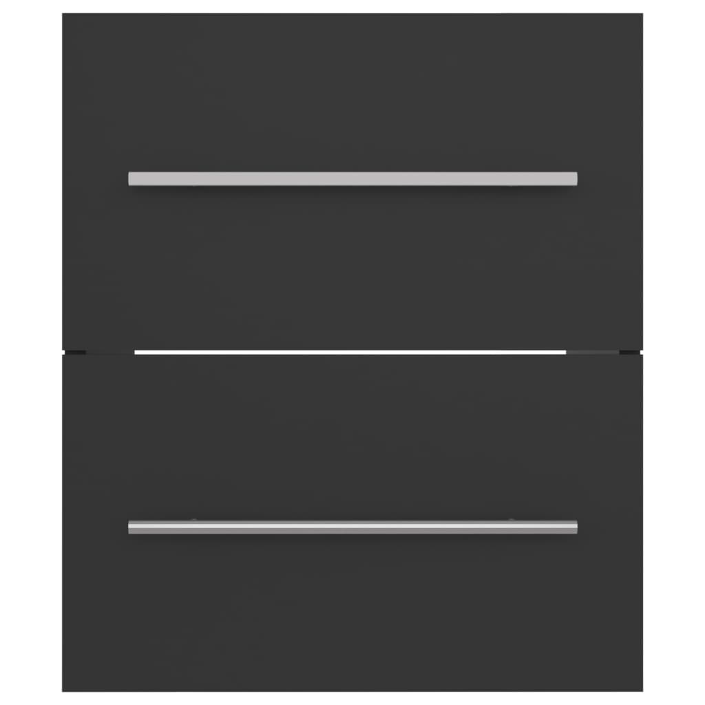 Armário lavatório 80x38,5x48 cm derivados de madeira preto