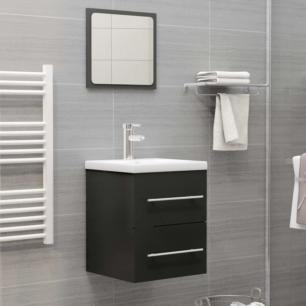 Armário lavatório 80x38,5x48 cm derivados de madeira preto