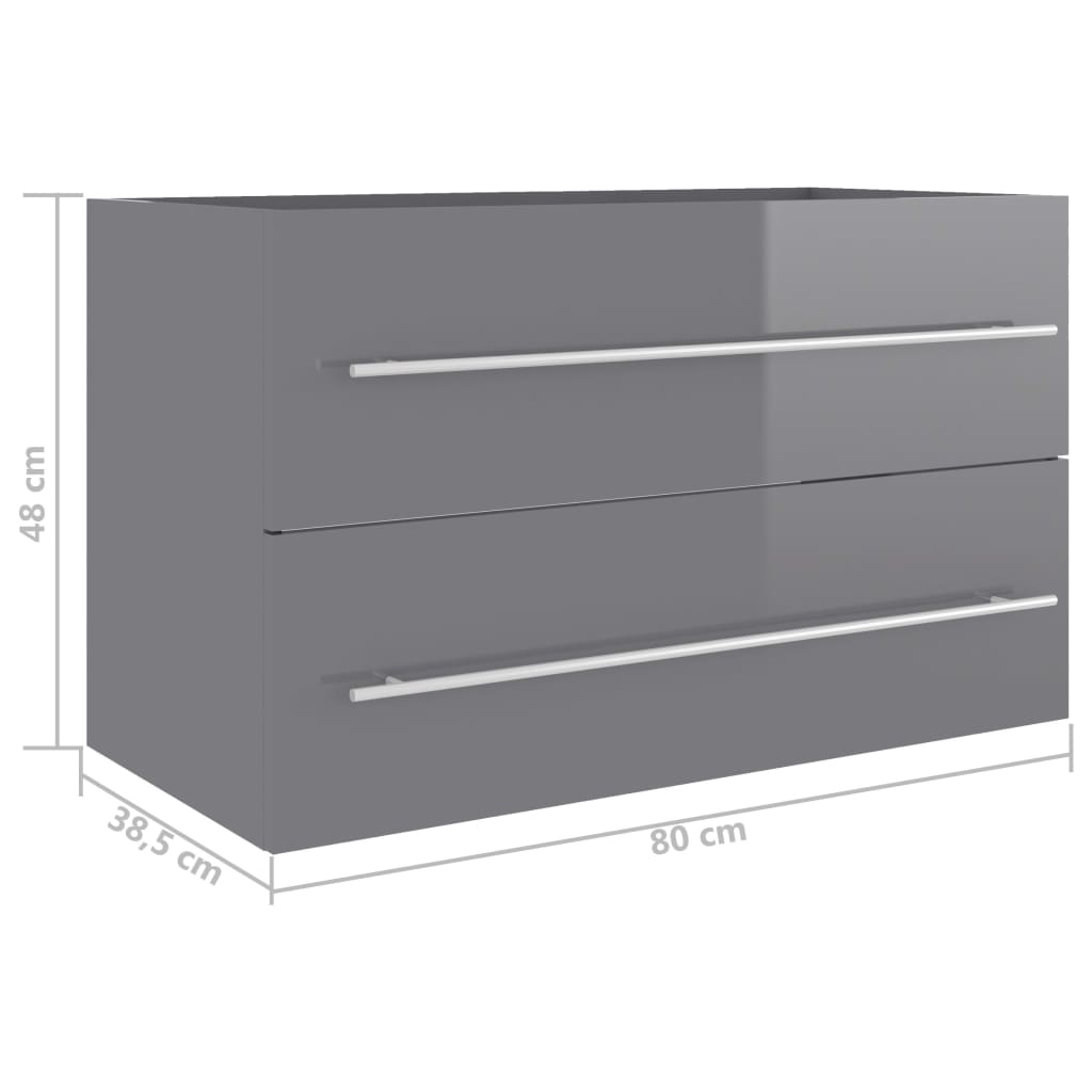 Armário lavatório 80x38,5x48 cm derivados de madeira preto