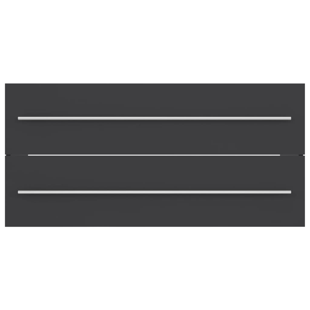 Armário lavatório 80x38,5x48 cm derivados de madeira preto