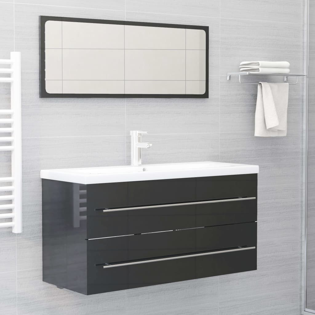 Armário lavatório 80x38,5x48 cm derivados de madeira preto