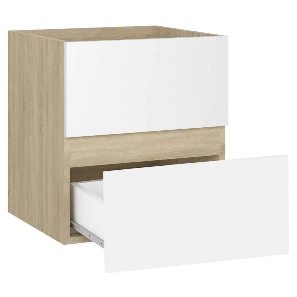 Armário lavatório derivados de madeira branco brilhante