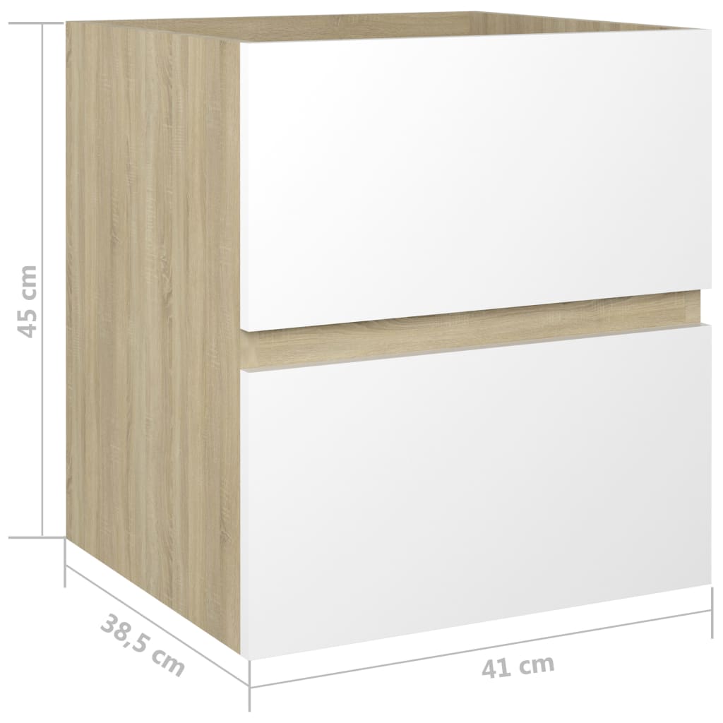 Armário lavatório derivados de madeira branco brilhante