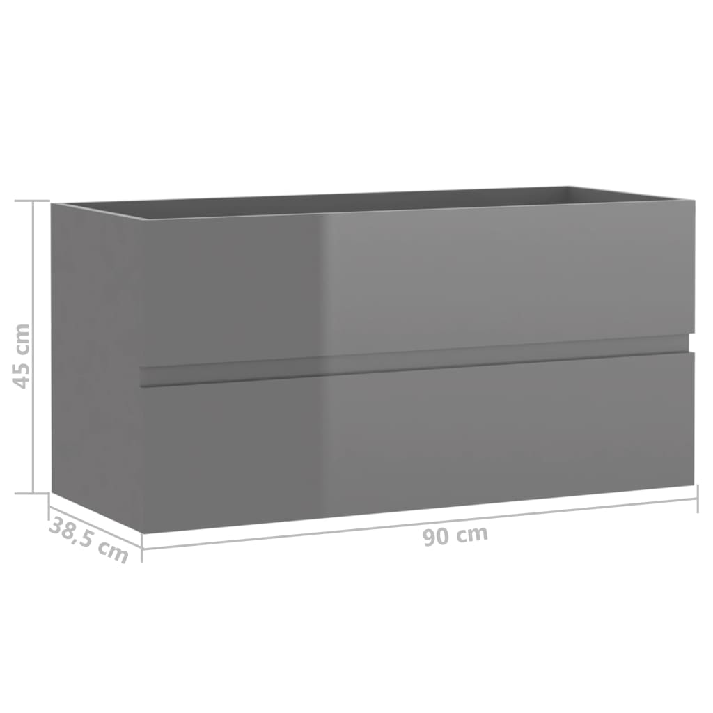 Armário lavatório derivados de madeira branco brilhante