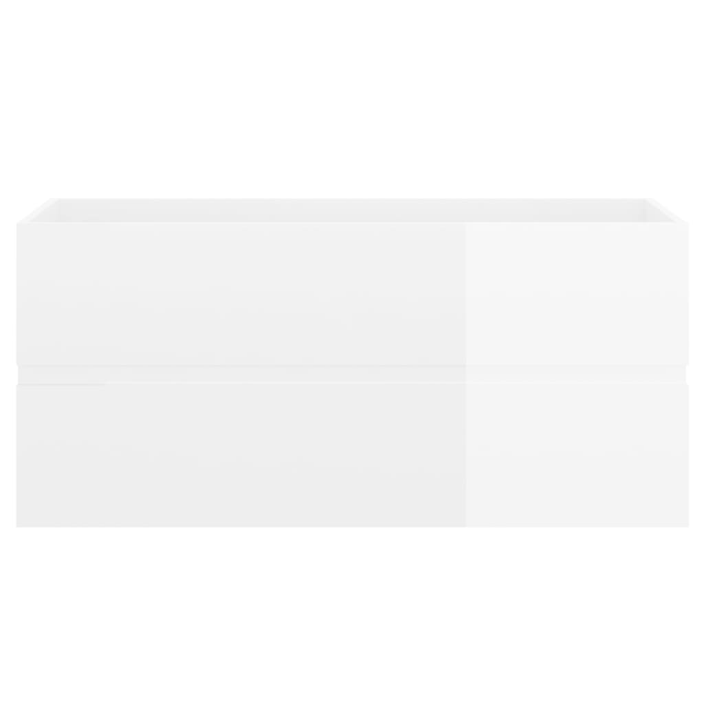 Armário lavatório derivados de madeira branco brilhante