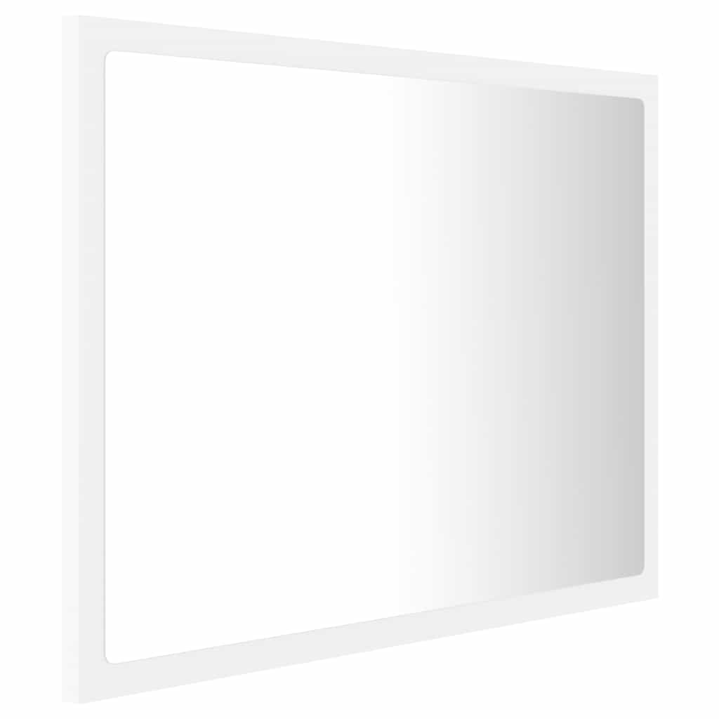 Espelho casa banho c/ LED 60x8,5x37cm acrílico branco brilhante