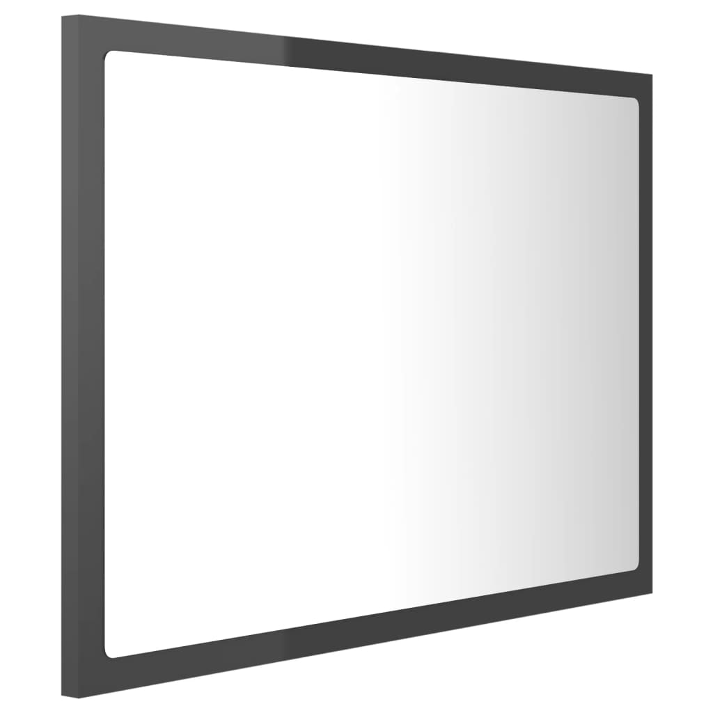 Espelho casa banho c/ LED 60x8,5x37cm acrílico branco brilhante