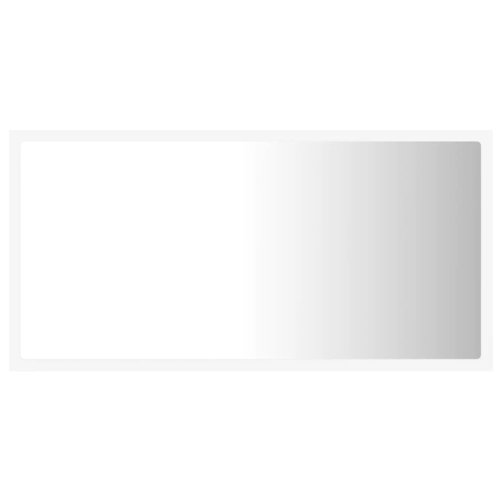 Espelho casa banho c/ LED 60x8,5x37cm acrílico branco brilhante