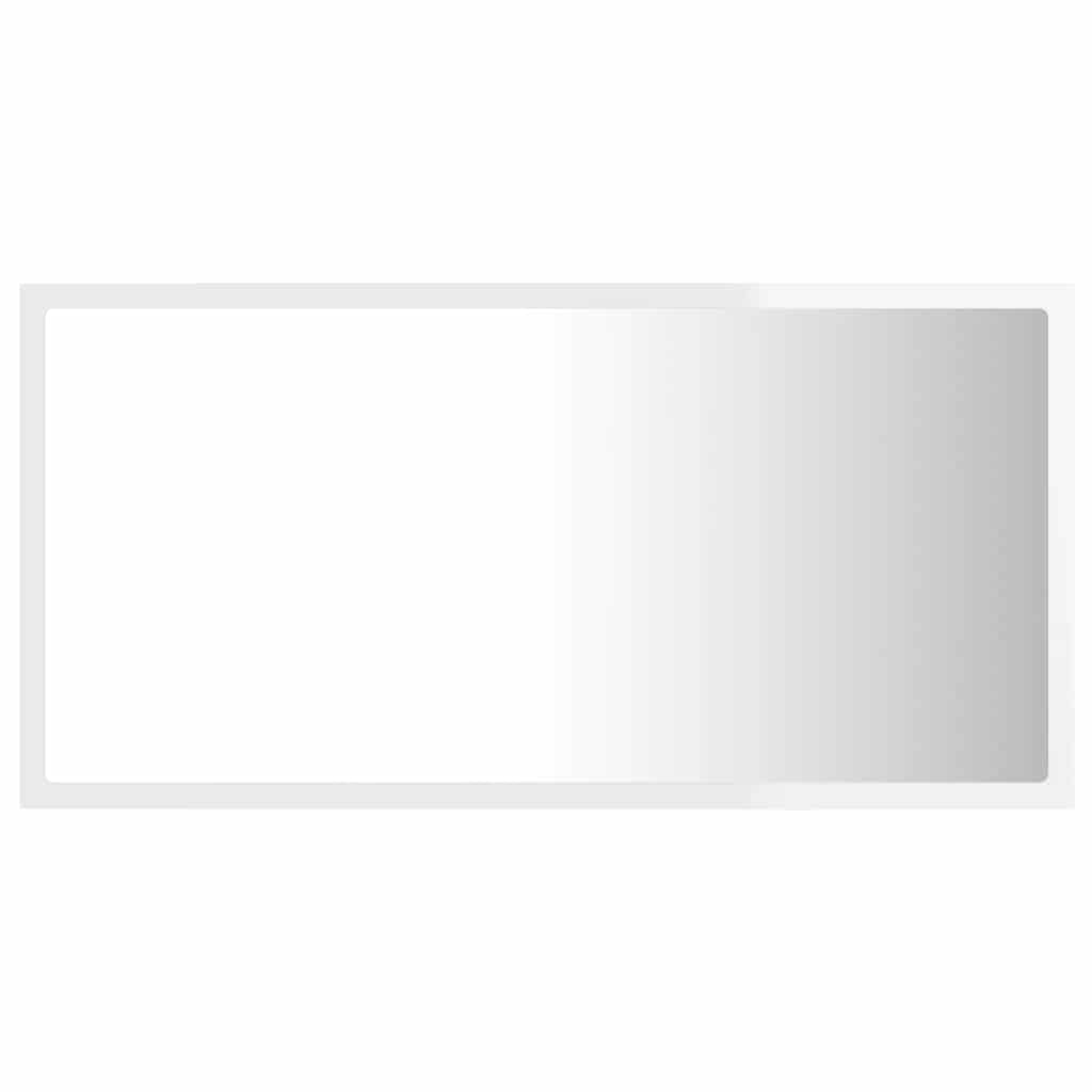Espelho casa banho c/ LED 60x8,5x37cm acrílico branco brilhante