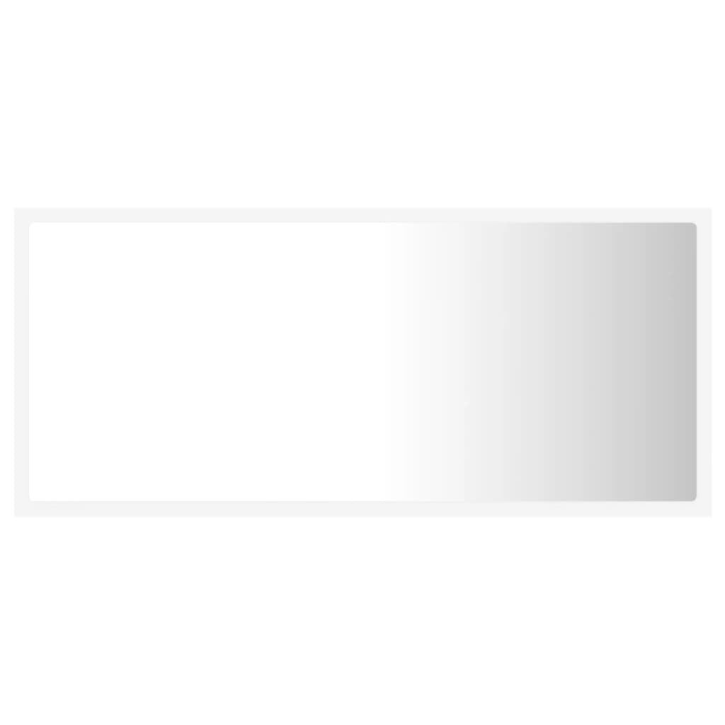 Espelho casa banho c/ LED 60x8,5x37cm acrílico branco brilhante