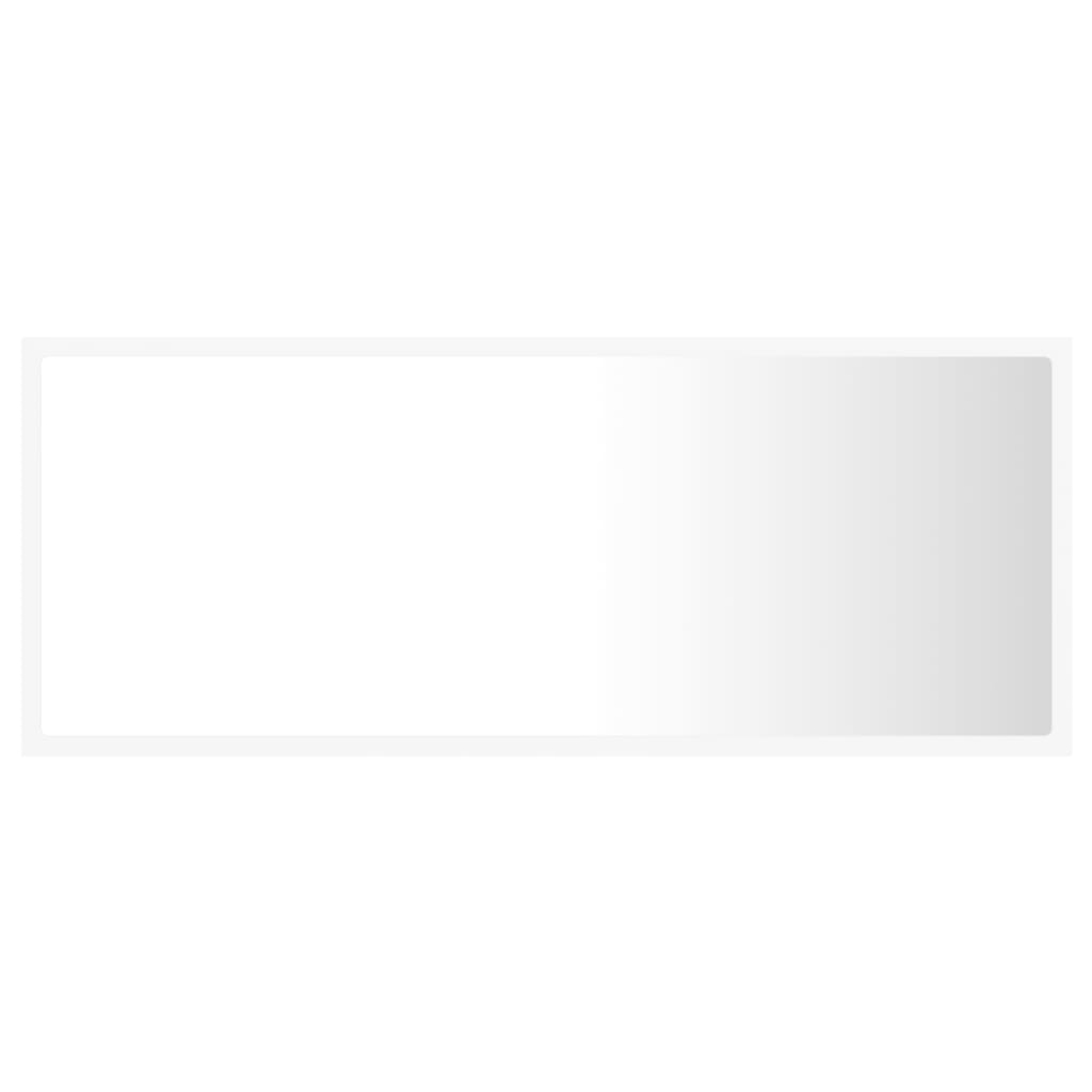 Espelho casa banho c/ LED 60x8,5x37cm acrílico branco brilhante