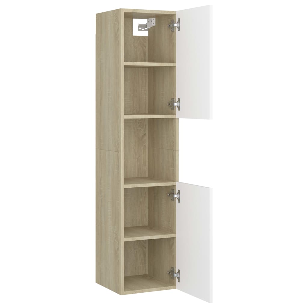 Armário casa de banho derivados de madeira branco brilhante