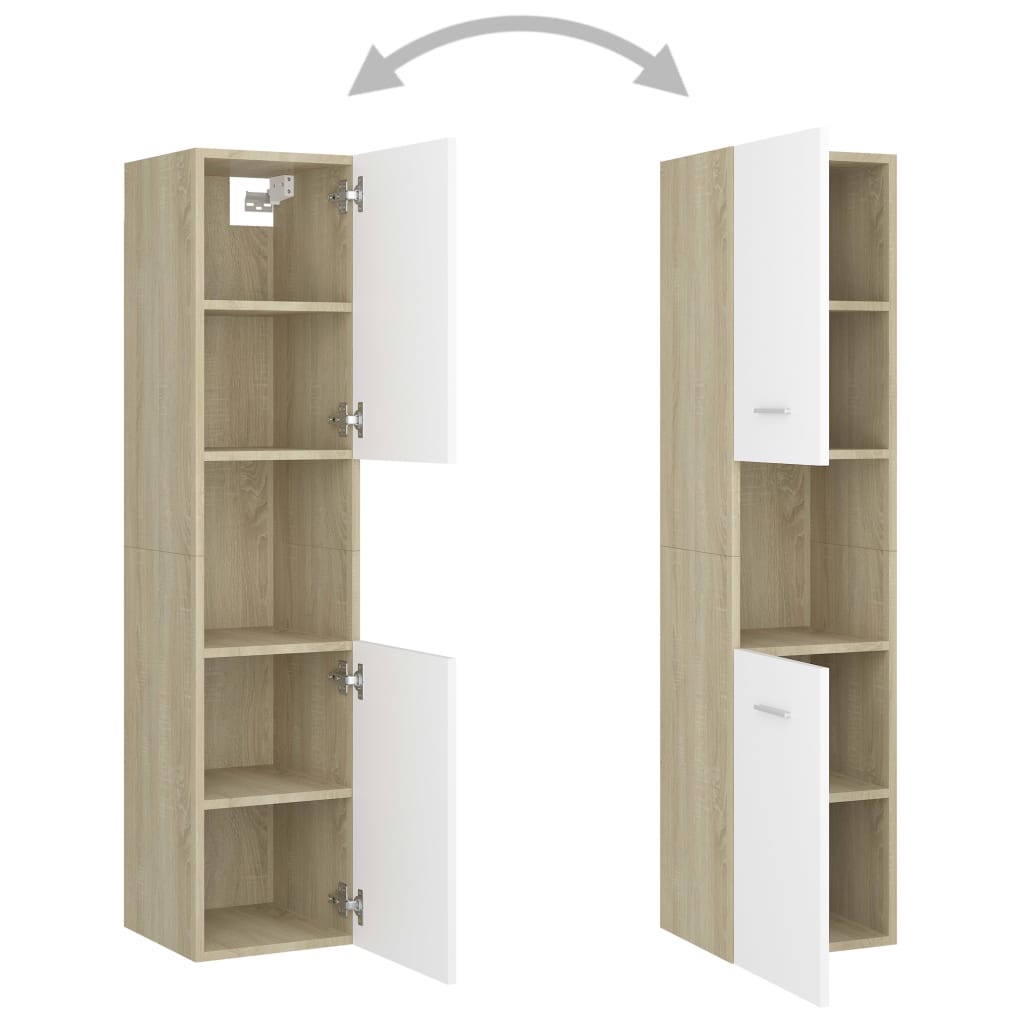 Armário casa de banho derivados de madeira branco brilhante