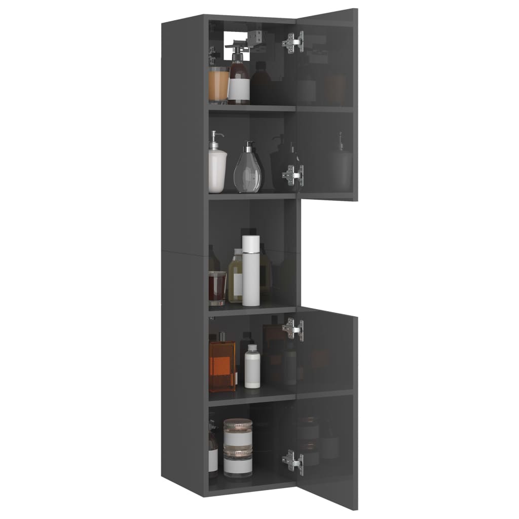 Armário casa de banho derivados de madeira branco brilhante