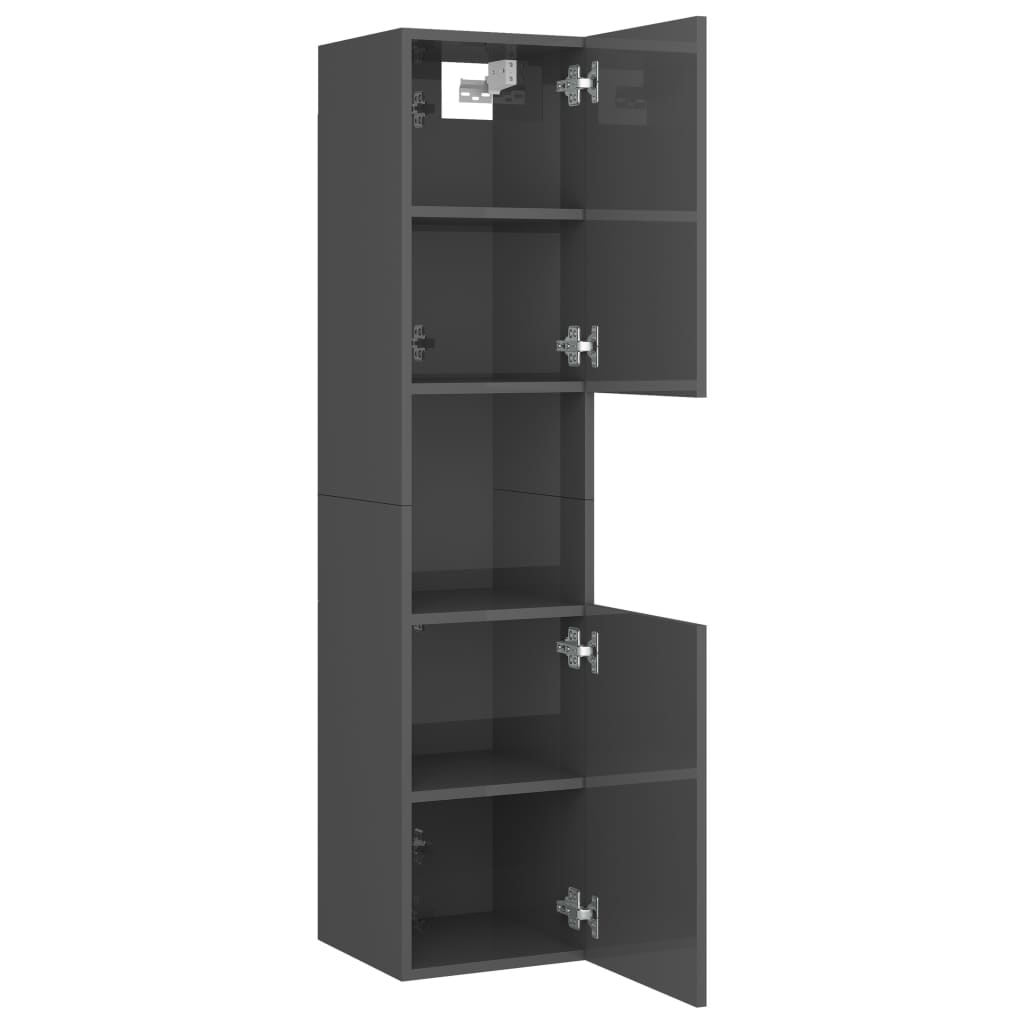 Armário casa de banho derivados de madeira branco brilhante