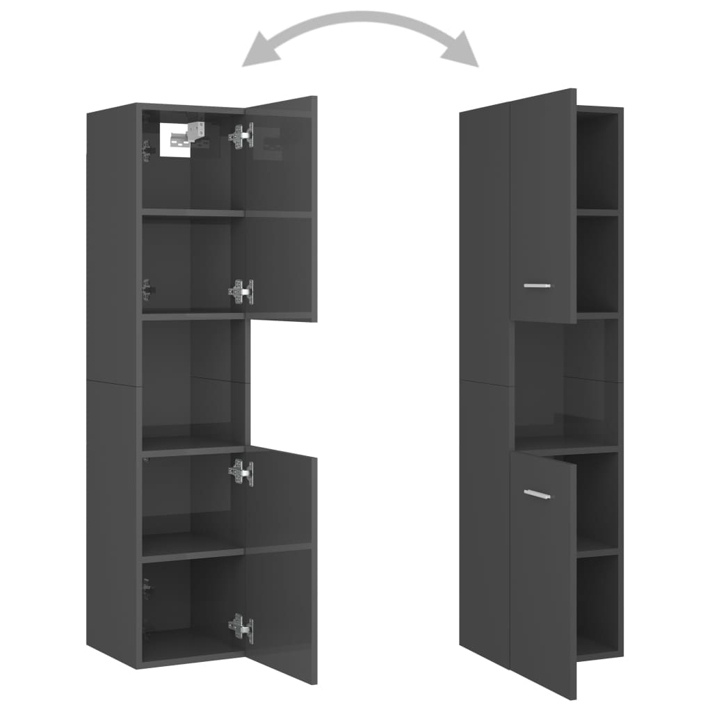 Armário casa de banho derivados de madeira branco brilhante