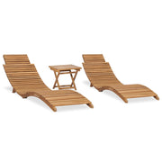 3 pcs conj. lounge de jardim dobrável madeira de teca maciça