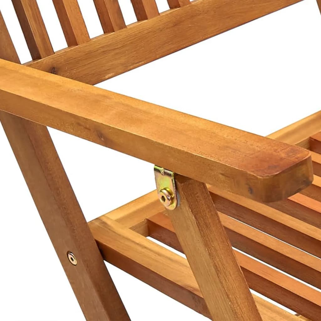 7 pcs conjunto jantar dobrável p/ jardim madeira acácia maciça