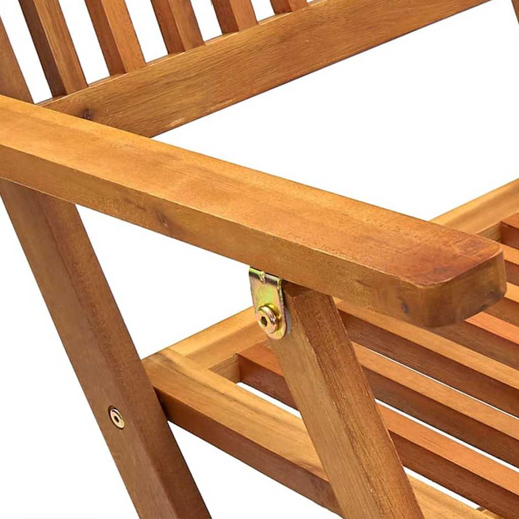 7 pcs conjunto jantar dobrável p/ jardim madeira acácia maciça