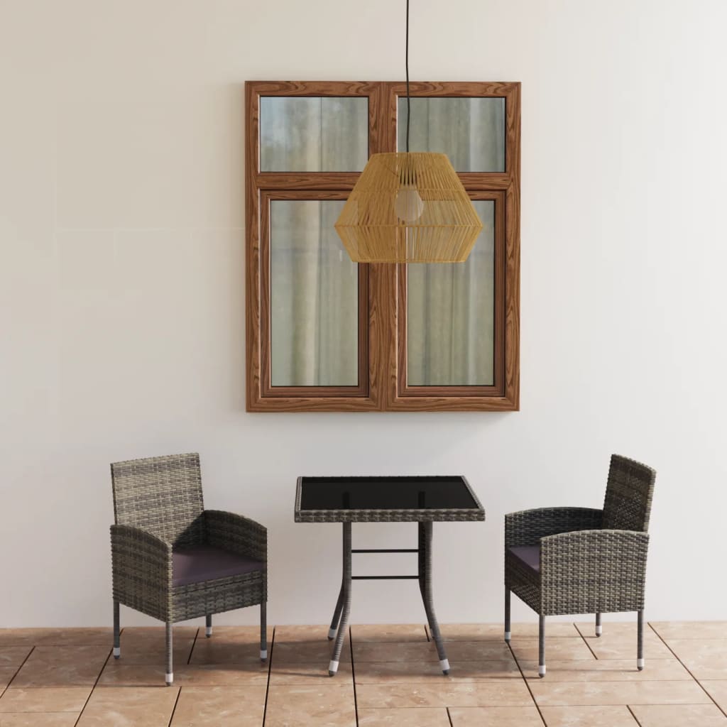 5 pcs conjunto de jantar para jardim vime PE antracite