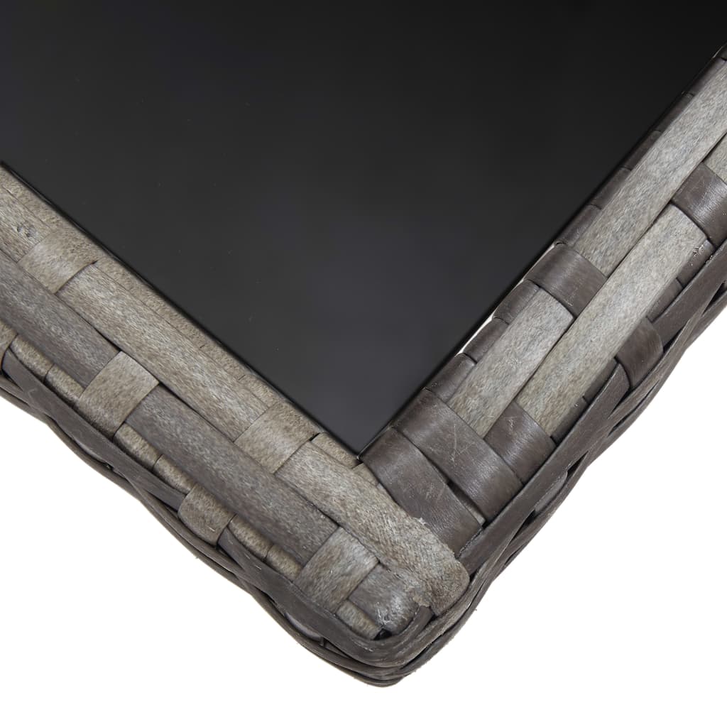 5 pcs conjunto de jantar para jardim vime PE antracite