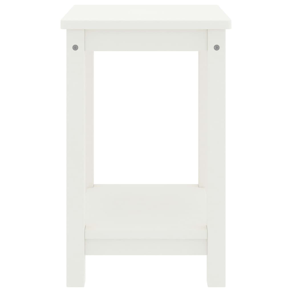 Mesa de cabeceira 35x30x47 cm madeira de pinho maciça branco