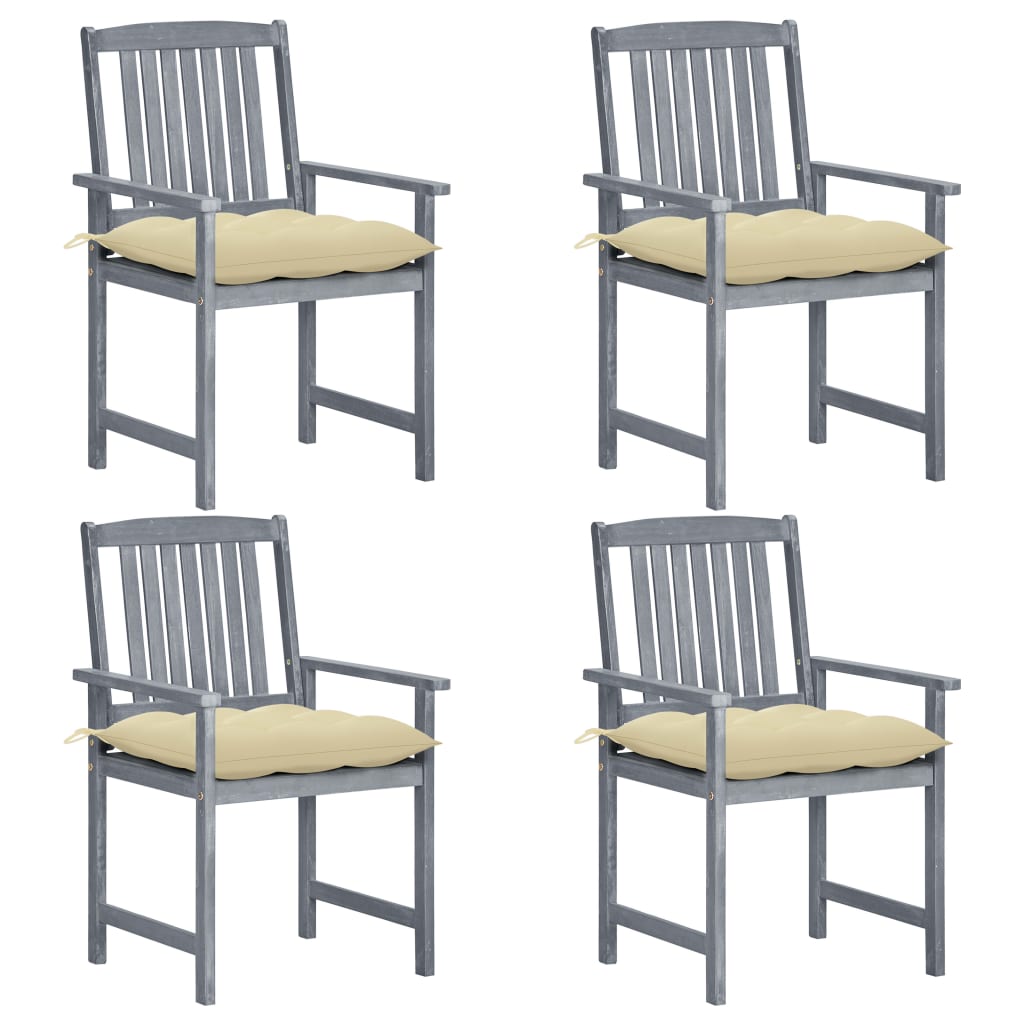 Cadeiras de jardim com almofadões 2 pcs acácia maciça