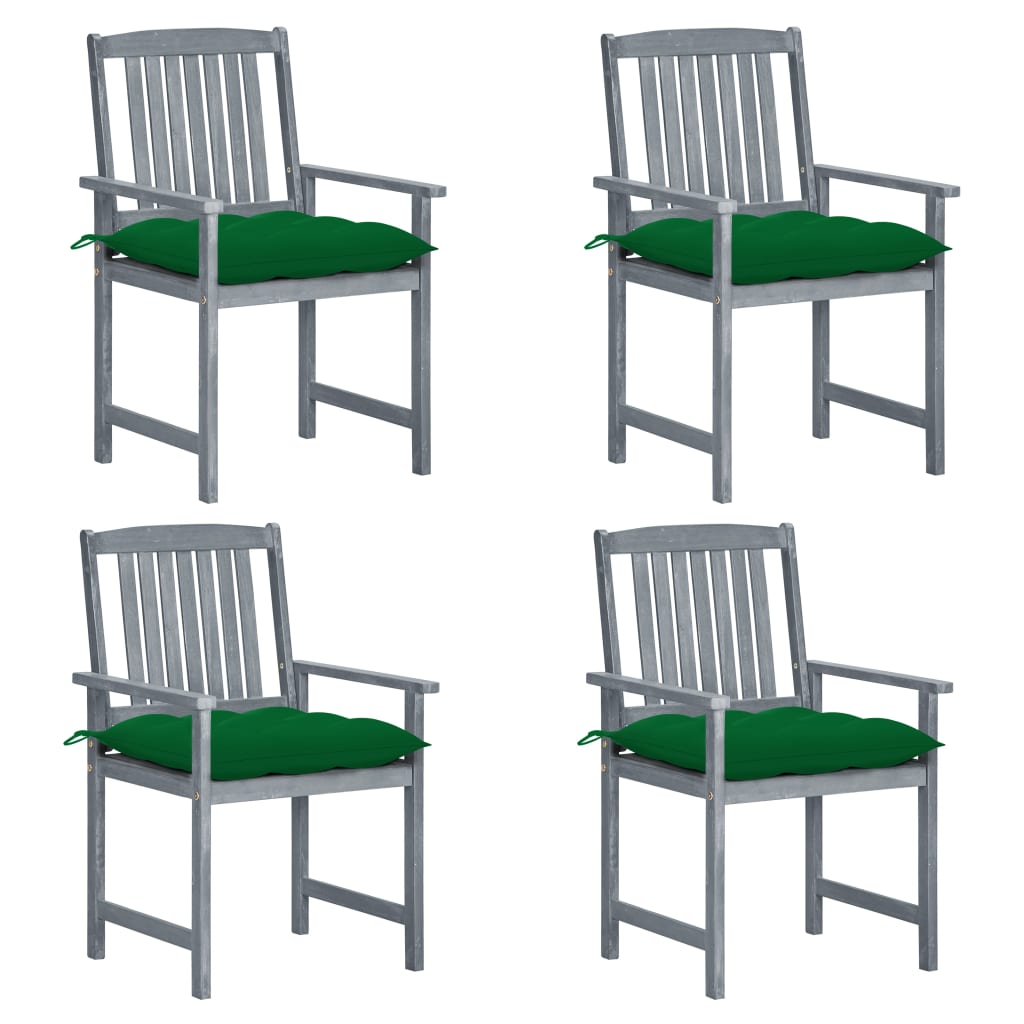 Cadeiras de jardim com almofadões 2 pcs acácia maciça