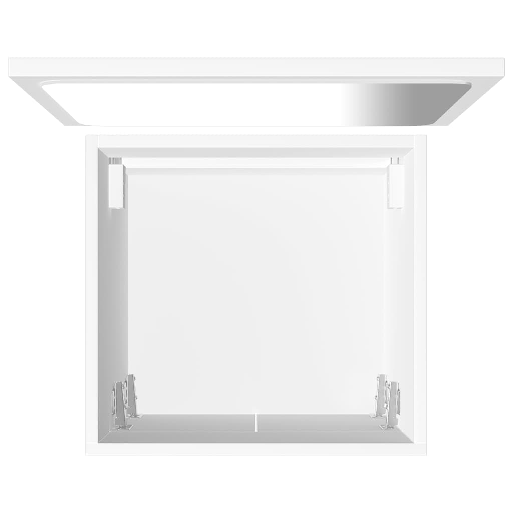 2 pcs conj. móveis casa de banho derivados madeira branco bril.