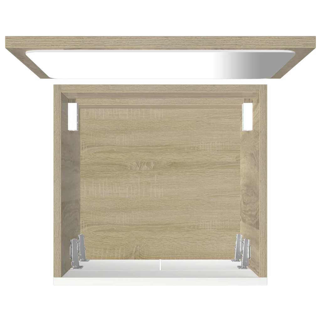 2 pcs conj. móveis casa de banho contraplacado branco brilhante