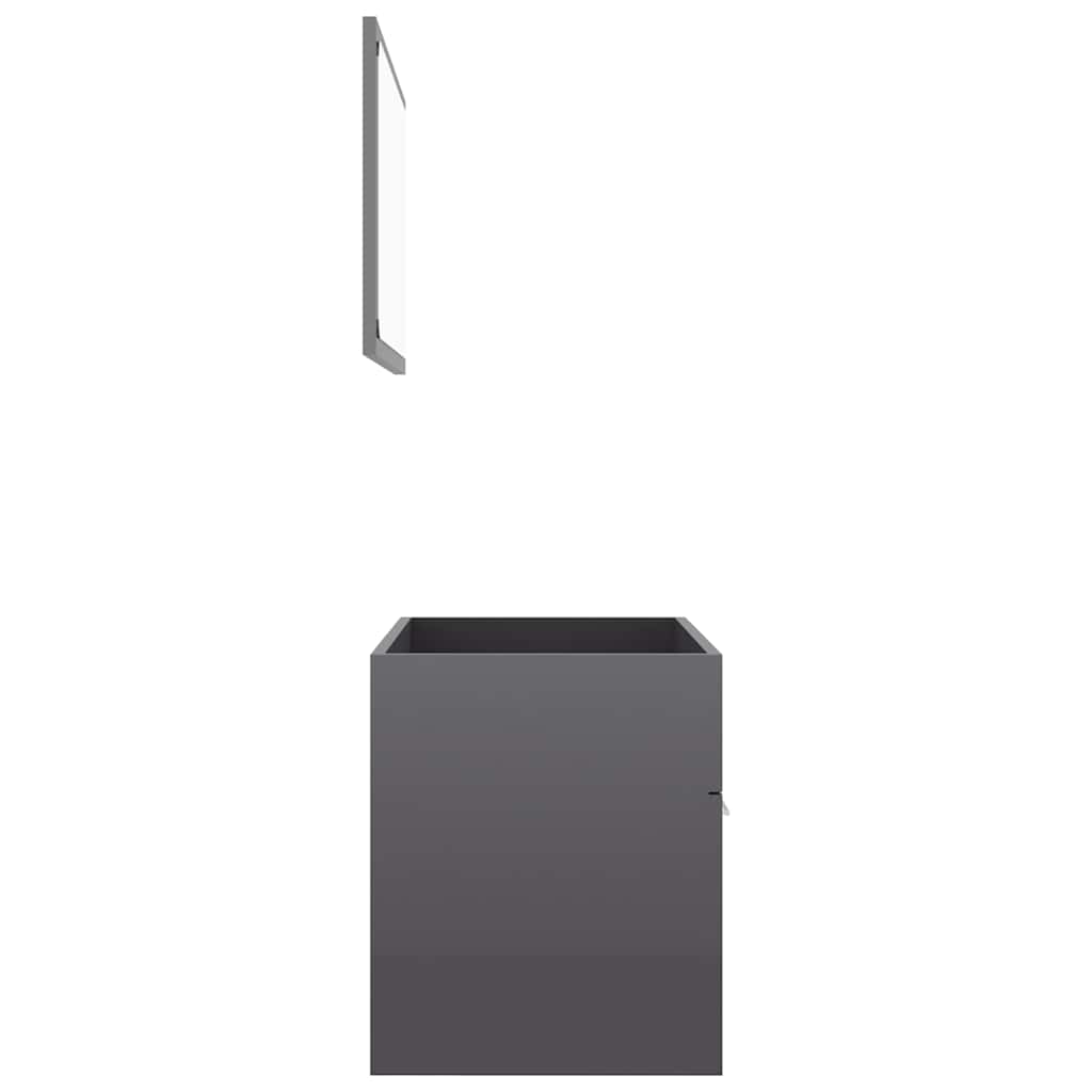 2 pcs conj. móveis casa de banho contraplacado branco brilhante