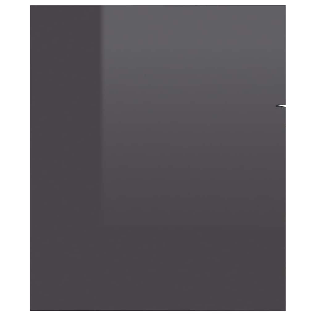 2 pcs conj. móveis casa de banho contraplacado branco brilhante