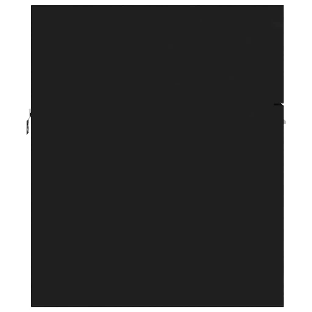 2 pcs conj. móveis de casa de banho derivados de madeira preto