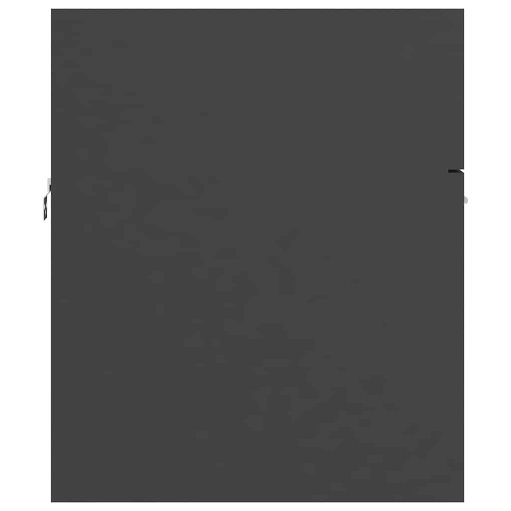 2 pcs conj. móveis de casa de banho derivados de madeira preto