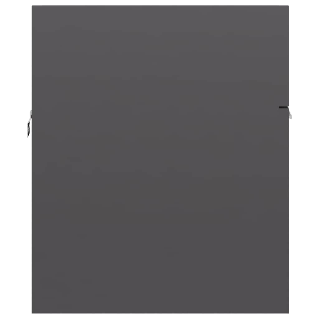 2 pcs conj. móveis casa de banho contraplacado branco brilhante