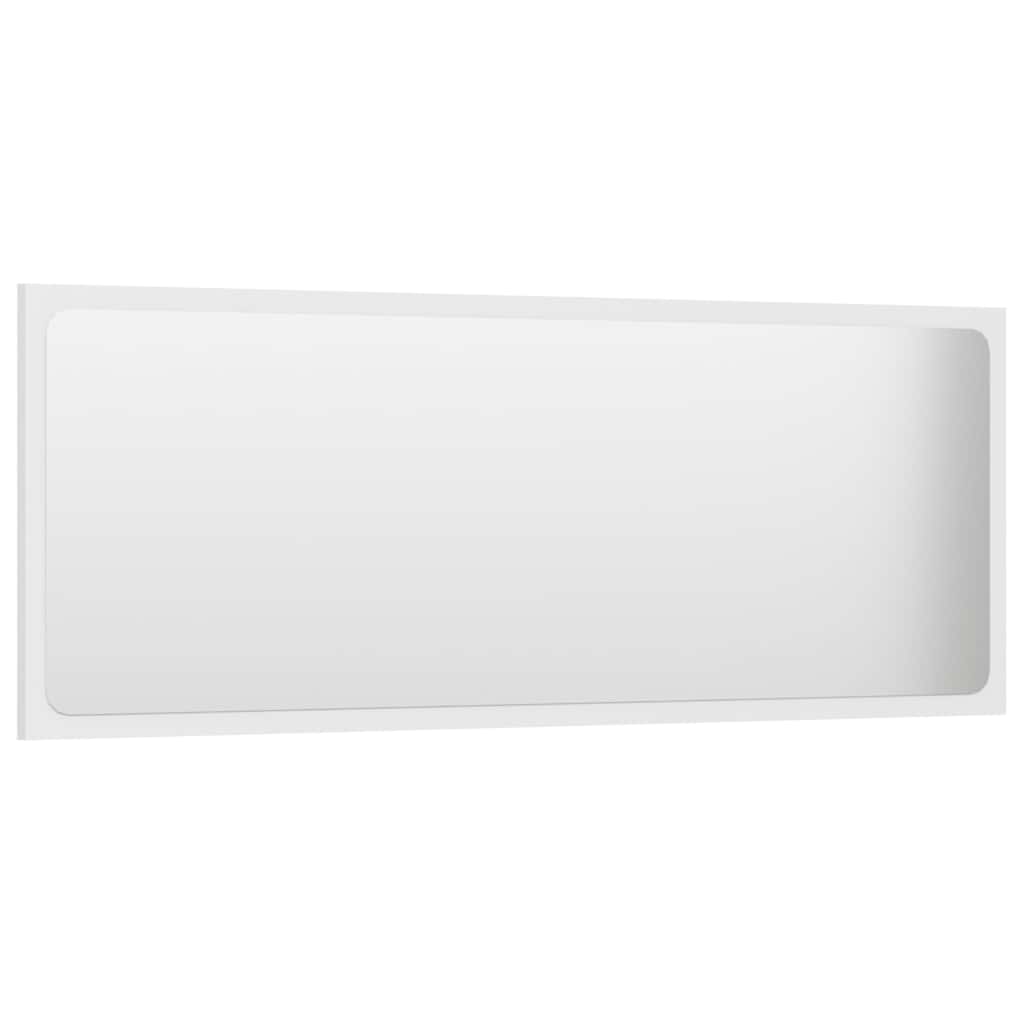 2 pcs conj. móveis casa de banho contraplacado branco brilhante